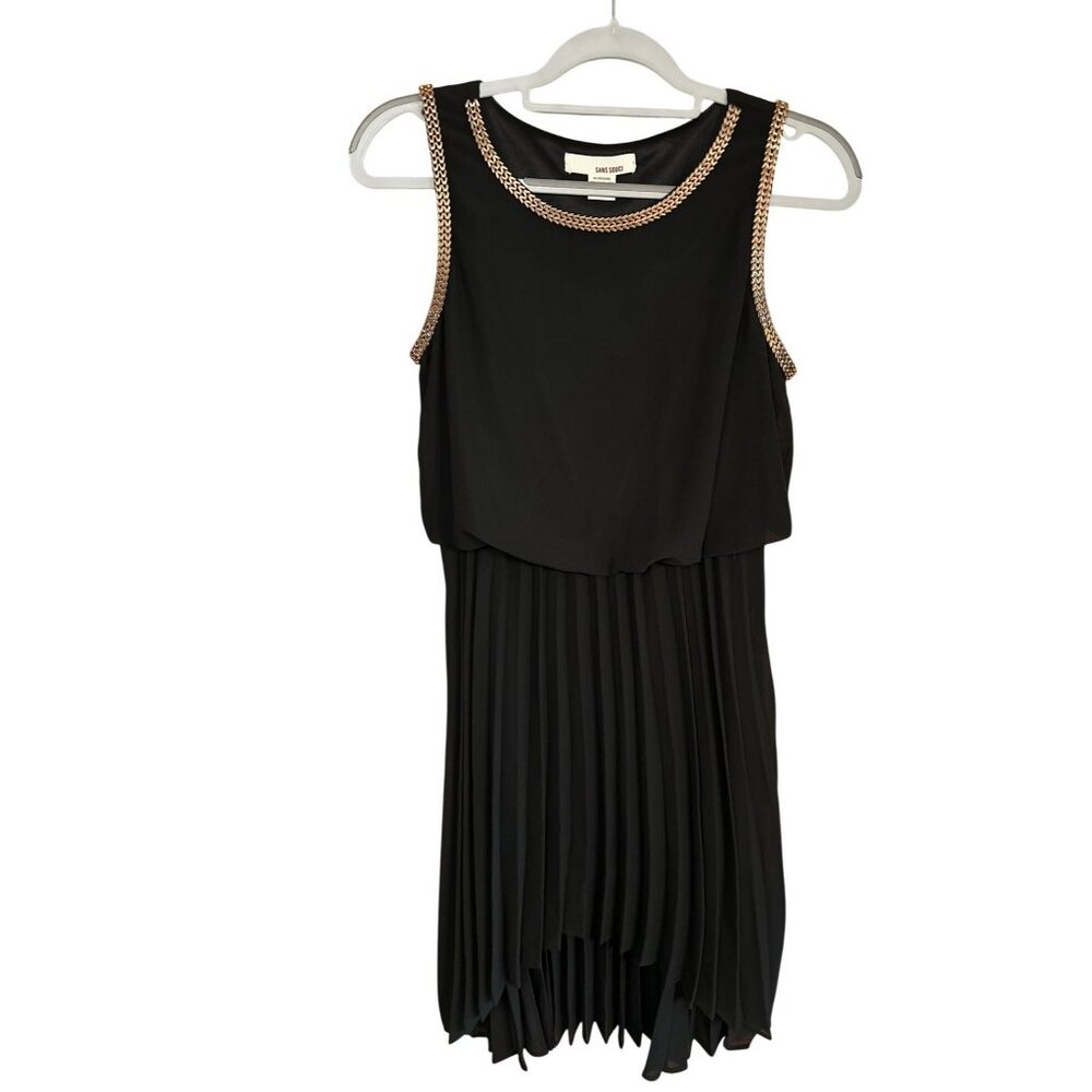 Sans-Souci Layered Black‎ Dress Womens Medium 17x41 Polyester